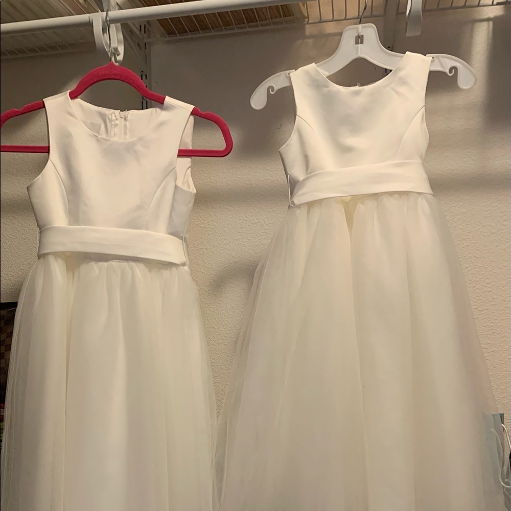 2 Flower Girl Dresses one size 4 and size 8 kids